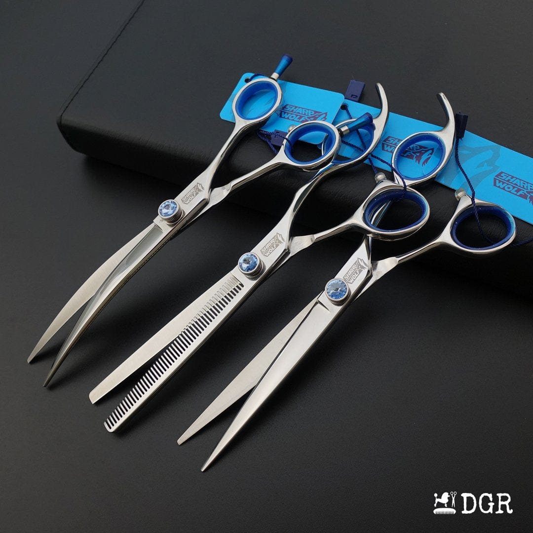 7" Professional Pet Grooming Shears 3Pcs Set -Silver