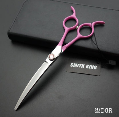 6.5" Professional Pet Grooming Curved Scissors (Pink)