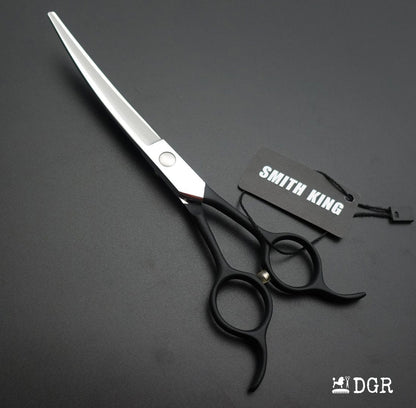 6.5" Professional Pet Grooming Curved Scissors (Black)