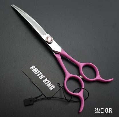 6.5" Professional Pet Grooming Curved Scissors (Pink)