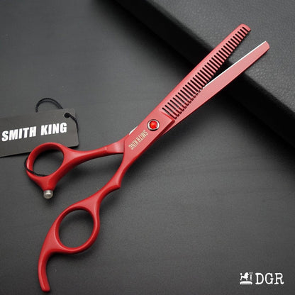 7" Professional Pet Grooming Shears Set (4 Pcs - Red)