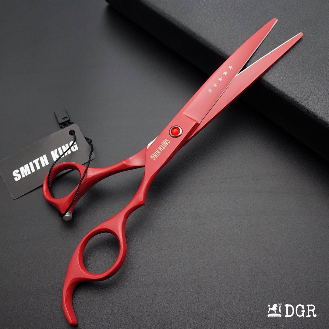 7" Professional Pet Grooming Shears Set (4 Pcs - Red)