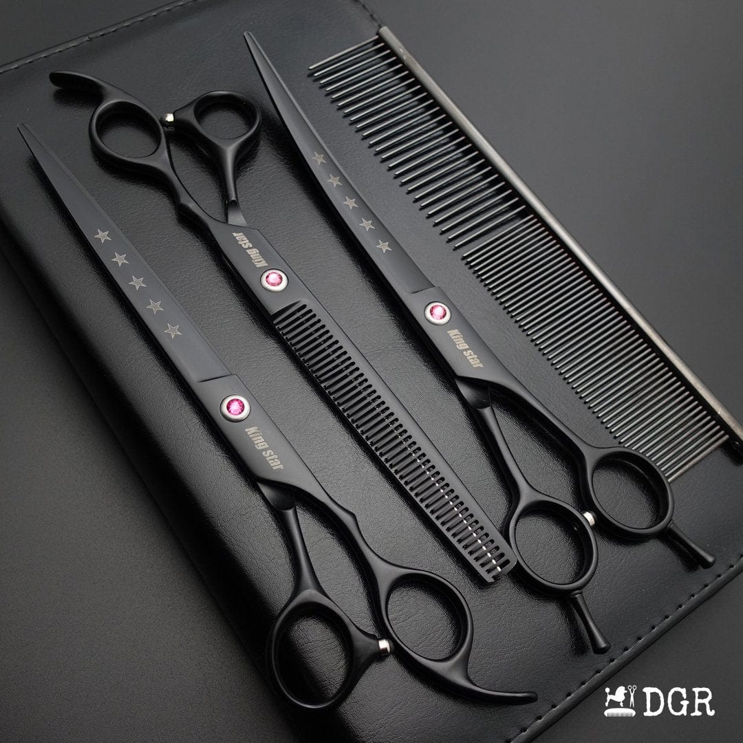 8" Professional Pet Grooming Shears Set-Black-USA warehouse available