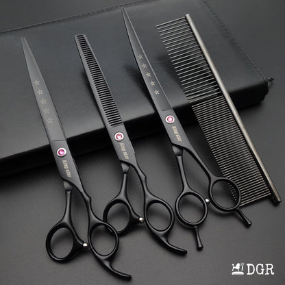 8" Professional Pet Grooming Shears Set-Black-USA warehouse available