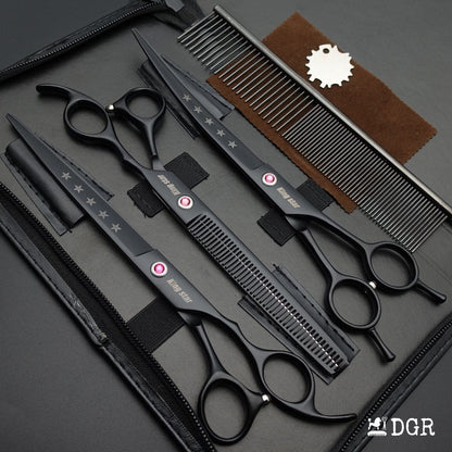 8" Professional Pet Grooming Shears Set-Black-USA warehouse available