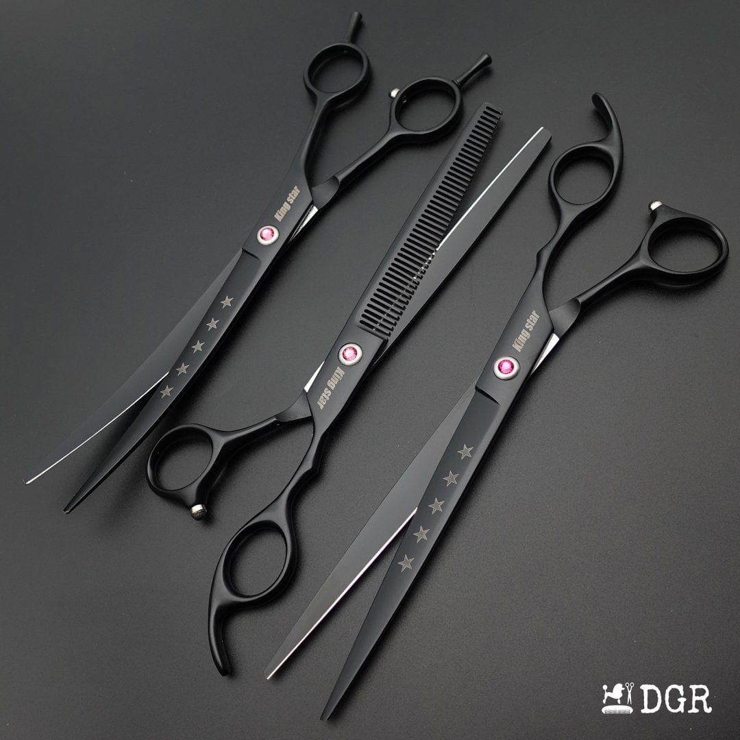 8" Professional Pet Grooming Shears Set-Black-USA warehouse available