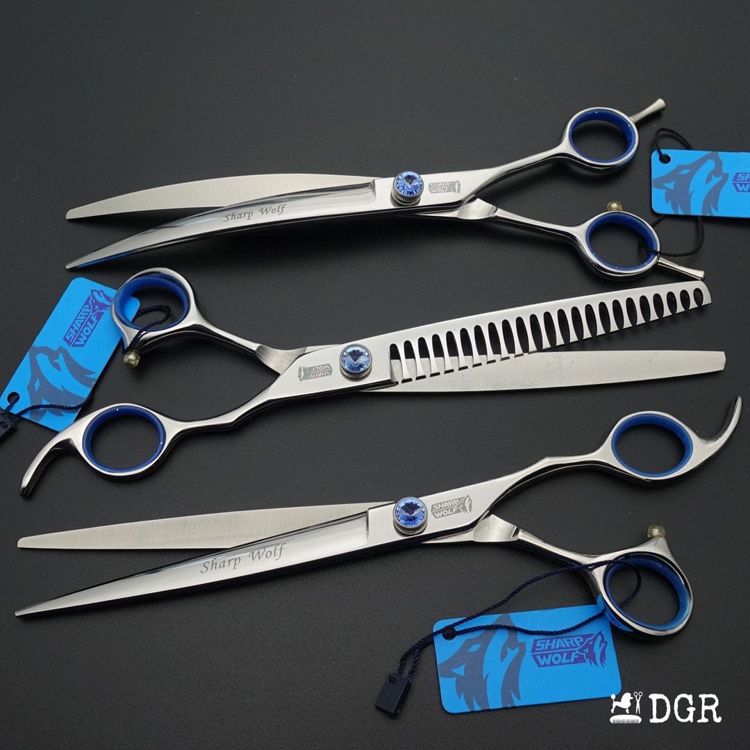 8" Professional Pet Grooming Shears 3Pcs Set -Silver