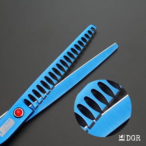 7" Professional Pet Grooming Thinning Scissors (Blue)