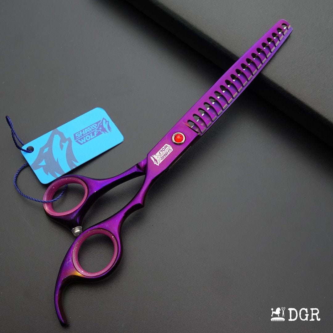 7" Professional Pet Grooming Thinning Scissors (Violet)
