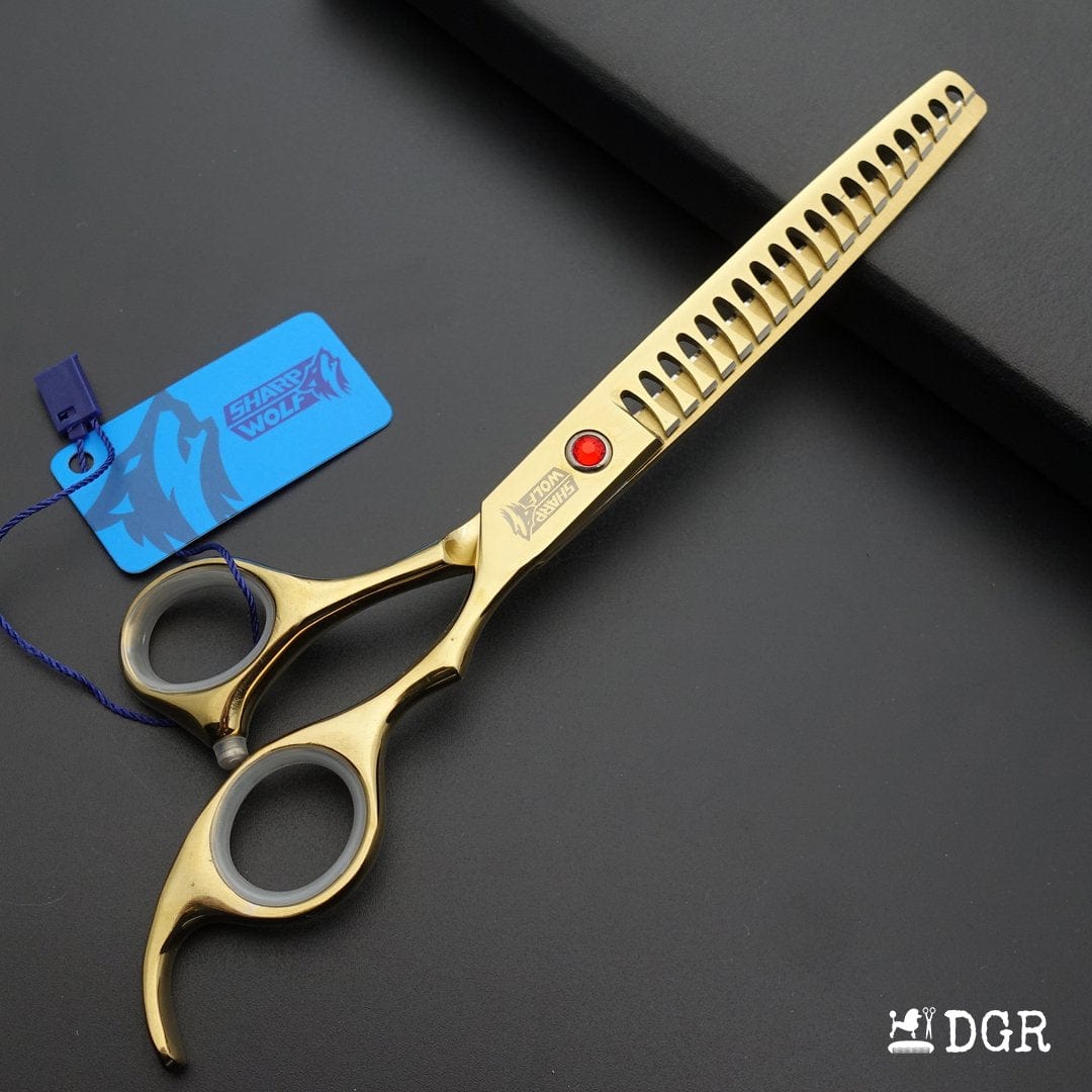 7" Professional Pet Grooming Thinning Scissors (Gold)