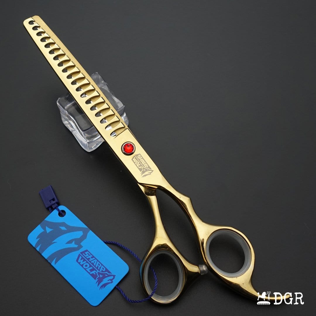 7" Professional Pet Grooming Thinning Scissors (Gold)