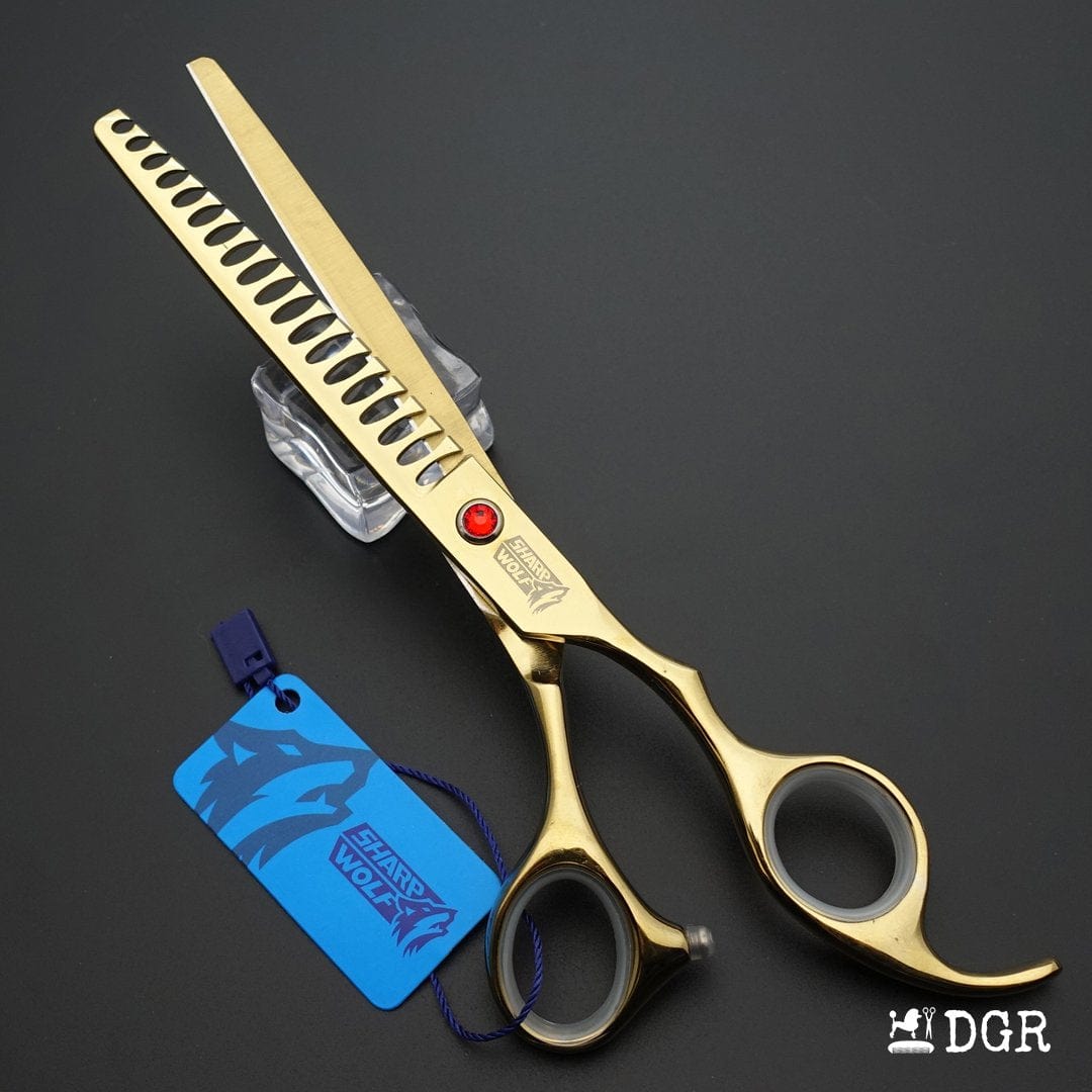 7" Professional Pet Grooming Thinning Scissors (Gold)
