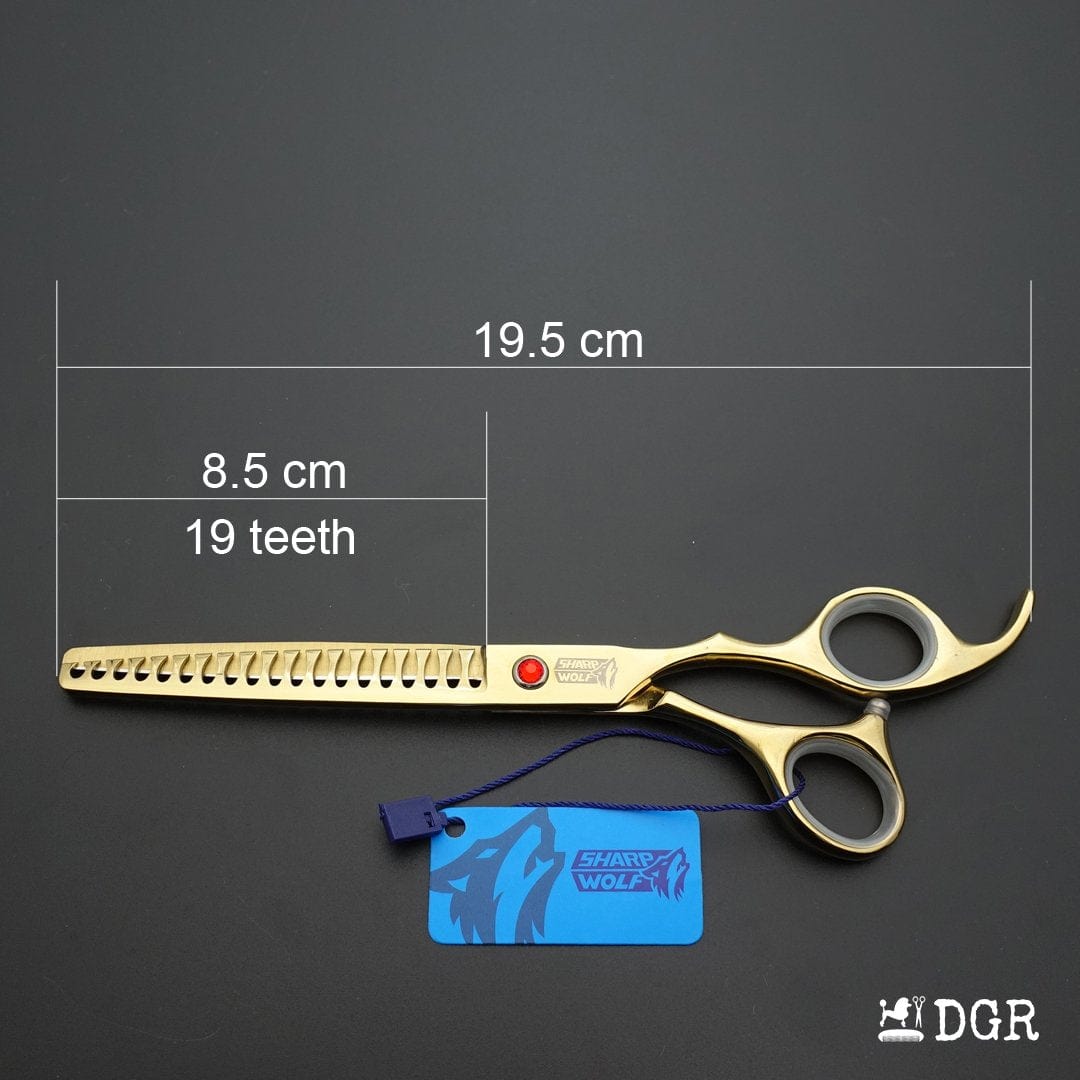 7" Professional Pet Grooming Thinning Scissors (Gold)