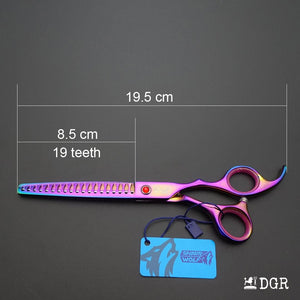 7" Professional Pet Grooming Thinning Scissors (Rainbow)