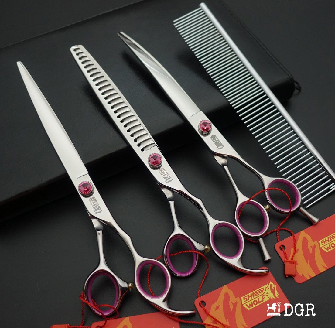 8" Professional Pet Grooming Shears Set -Silver