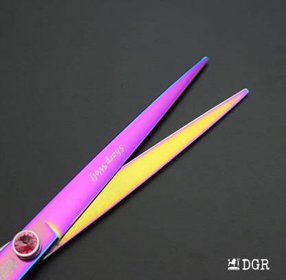 8" Professional Pet Grooming Shears Set -Rainbow