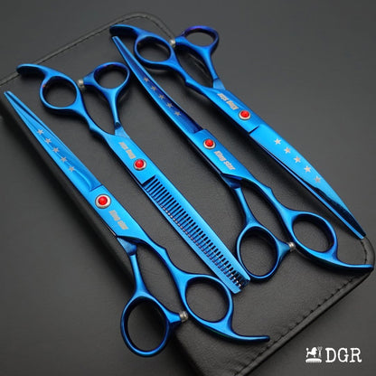 7" Professional Pet Grooming Shears Set - Blue-USA warehouse available