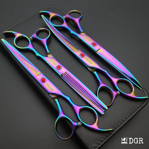 7" Professional Pet Grooming Shears Set - Rainbow-USA warehouse available