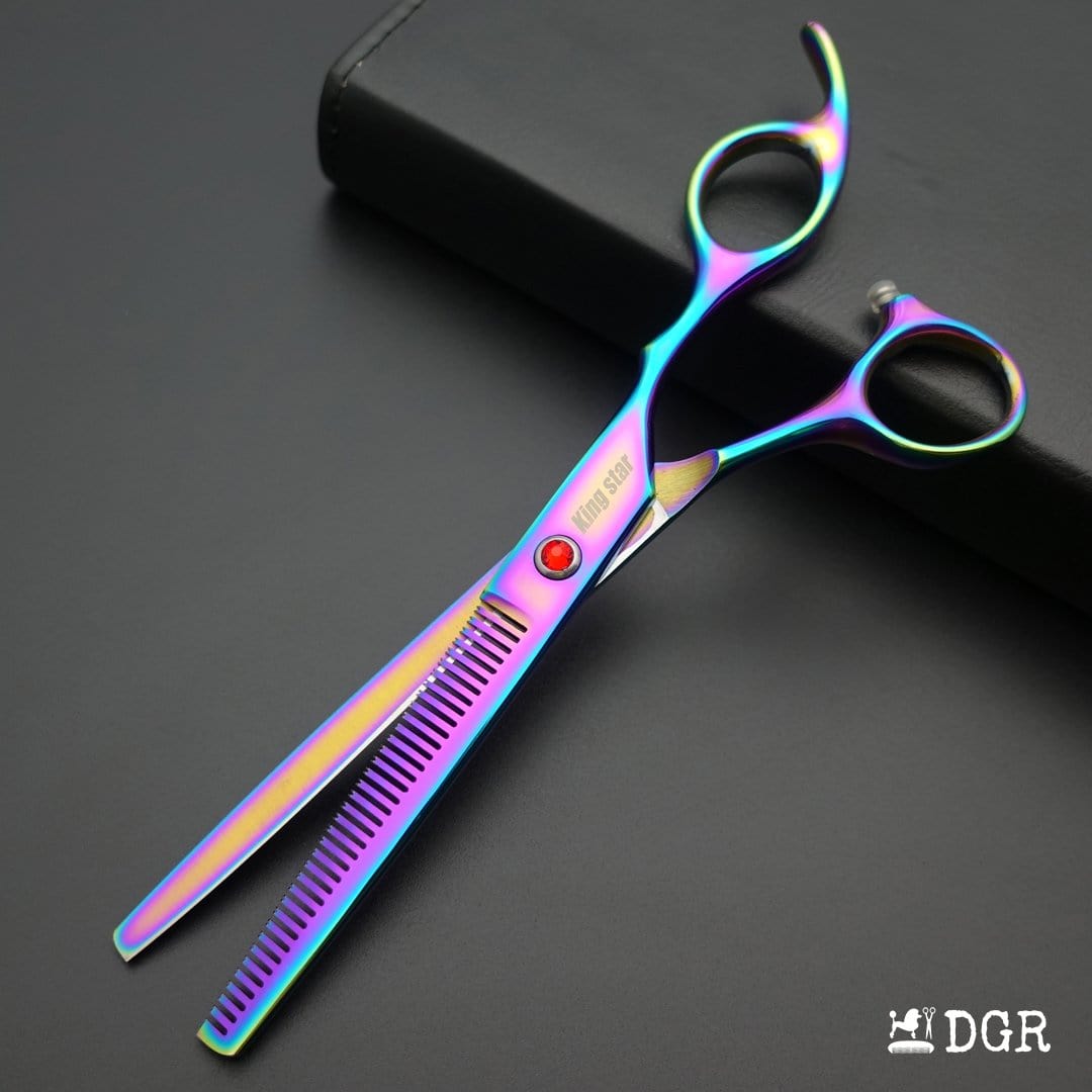 7“  Pro. PET GROOMING Shears 3Pcs set-Rainbow