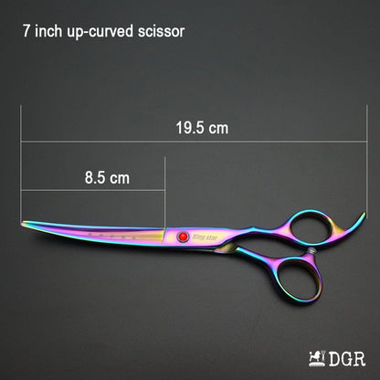 7" Professional Pet Grooming Shears Set - Rainbow-USA warehouse available